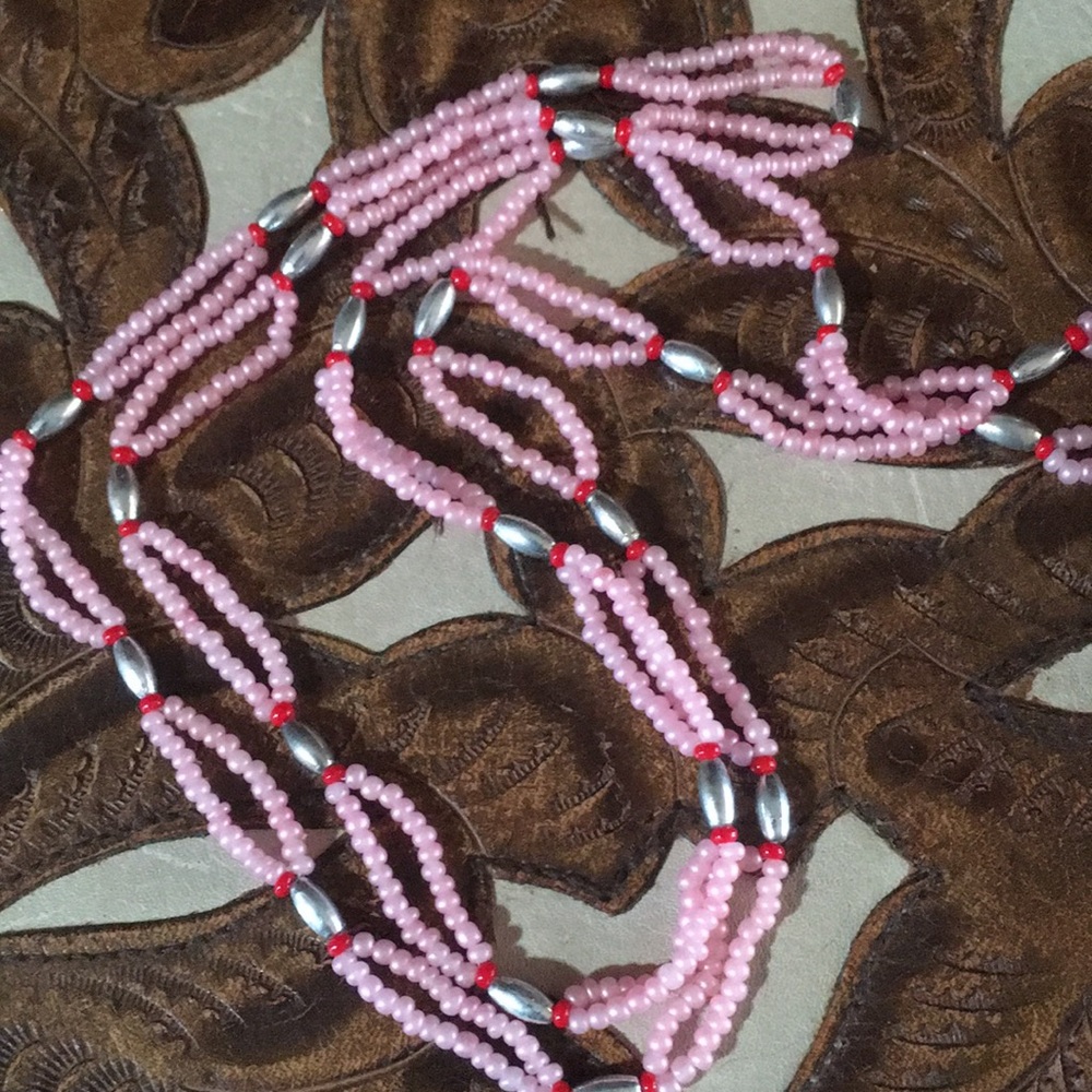 Vintage 70’s, Adorable hand beaded necklace. Native American Apache art. - Picture 3 of 5